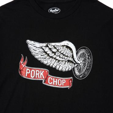 ×PORKCHOP T-SHIRT FLYING WHEEL P *ブラック*