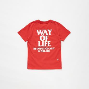 SCRIPT LOGO WAY OF LIFE KIDS TEE *レッド*