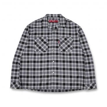 Ombre Check L/S Shirt(24aw) *グレー*