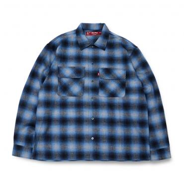 Wool Ombre Check L/S Shirt(24aw) *ブルー*