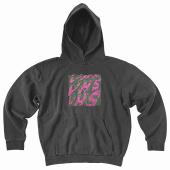 VHS print hoodie   *Charcoal pigment dyed/Pink*