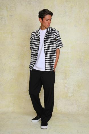 CHECKERDE FLAG S/S SHIRT *ブラック*