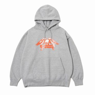 SWEAT HOODED FREEDOM WASH *GRAY*