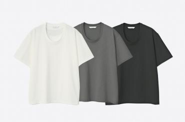 HEAVY COTTON U-NECK TEE *ブラック*