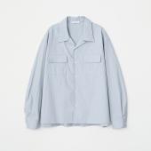 OPEN COLLAR BIG SHIRT *サックス*