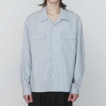 OPEN COLLAR BIG SHIRT *サックス*