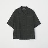 OPEN COLLAR CHECK SHIRT *ブラック*