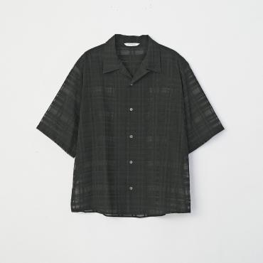 OPEN COLLAR CHECK SHIRT *ブラック*