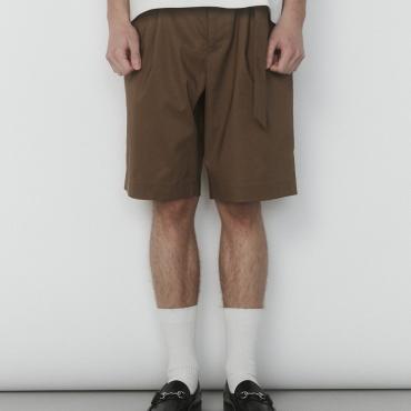 LINEN WIDE SHORTS *ブラウン*