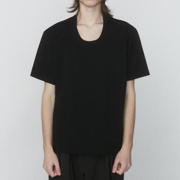 HEAVY COTTON U-NECK TEE *ブラック*