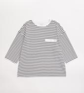 7 SLEEVE BORDER TEE *ホワイト×ブラック*