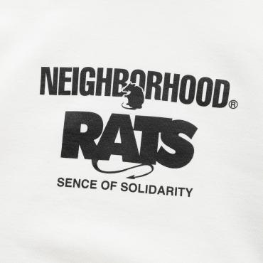 RATS x NEIGHBORHOOD / CROSS NECK HOODIE *ホワイト*