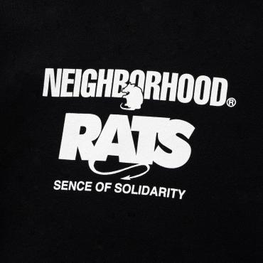 RATS x NEIGHBORHOOD / CROSS NECK HOODIE *ブラック*